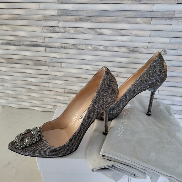 Manolo Blahnik Hangisi Jeweled Heels - Picture 7 of 10